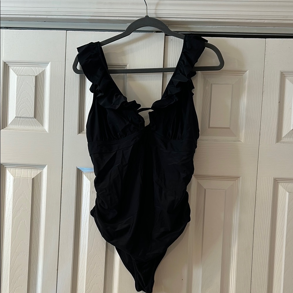 Black Ruffled womens One Piece